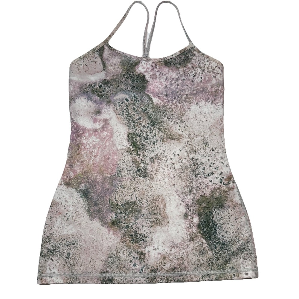 Lululemon Tank Top Womens 6 Power Y Bra Tank‎ Multicolor Camo Pattern No pads